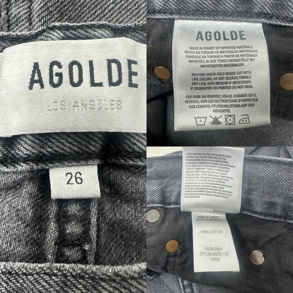 Agolde Criss Cross Straight Leg High Rise Jeans Size 26 In Synchronize Wash - Picture 9 of 10